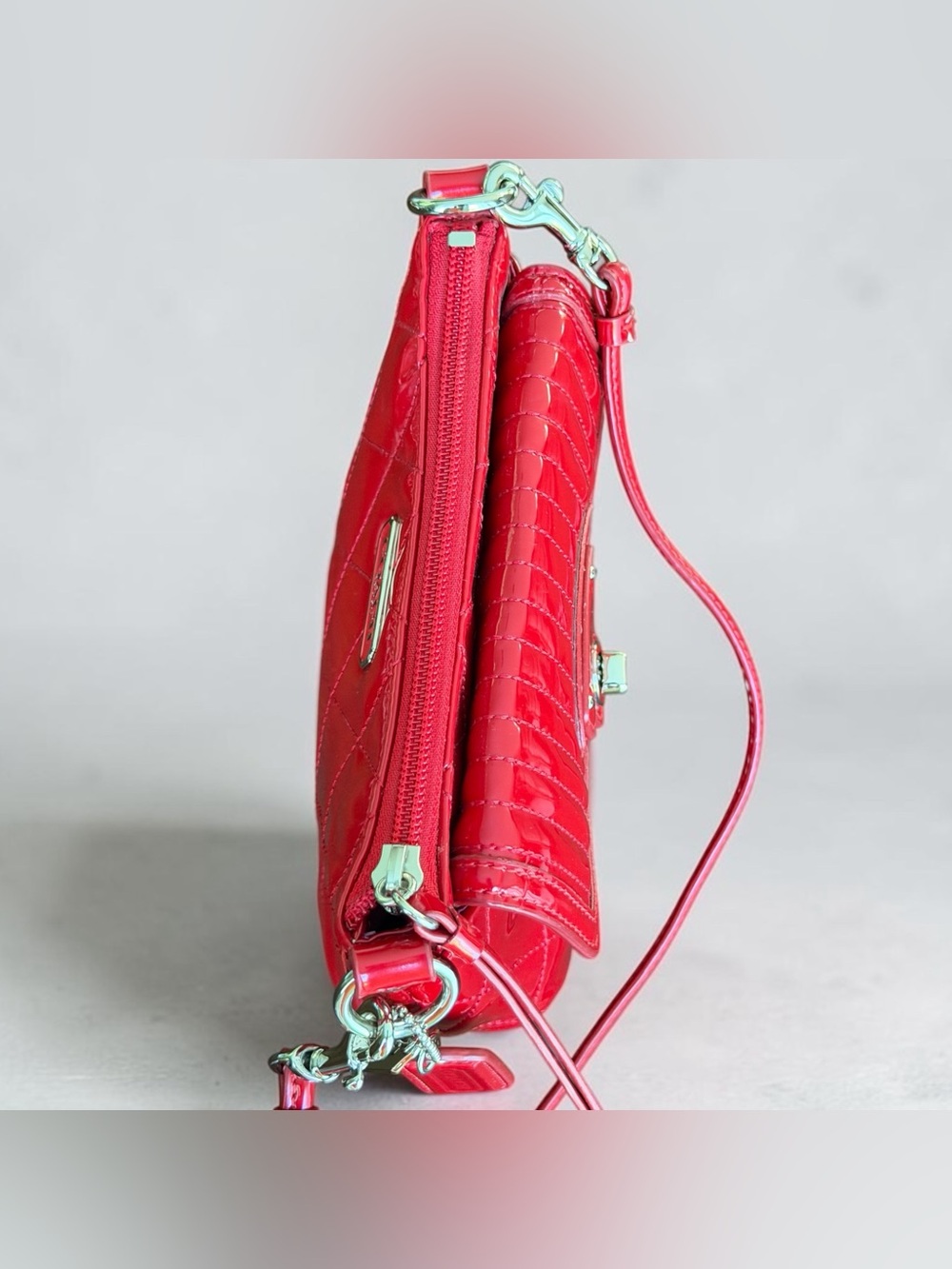 Coach Poppy Red Liquid Gloss Patent Leather Crossbody Bag Y2K - Picture 14 of 14
